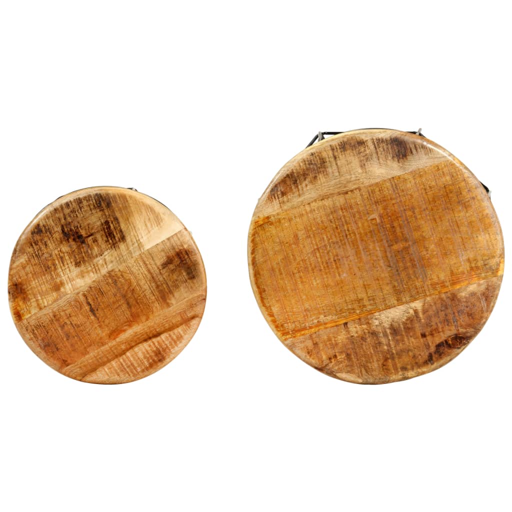 Coffee tables, 2 pcs., solid mango wood