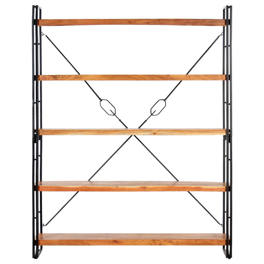 Bibliotecă cu 5 rafturi, 140x30x180 cm, lemn masiv de acacia