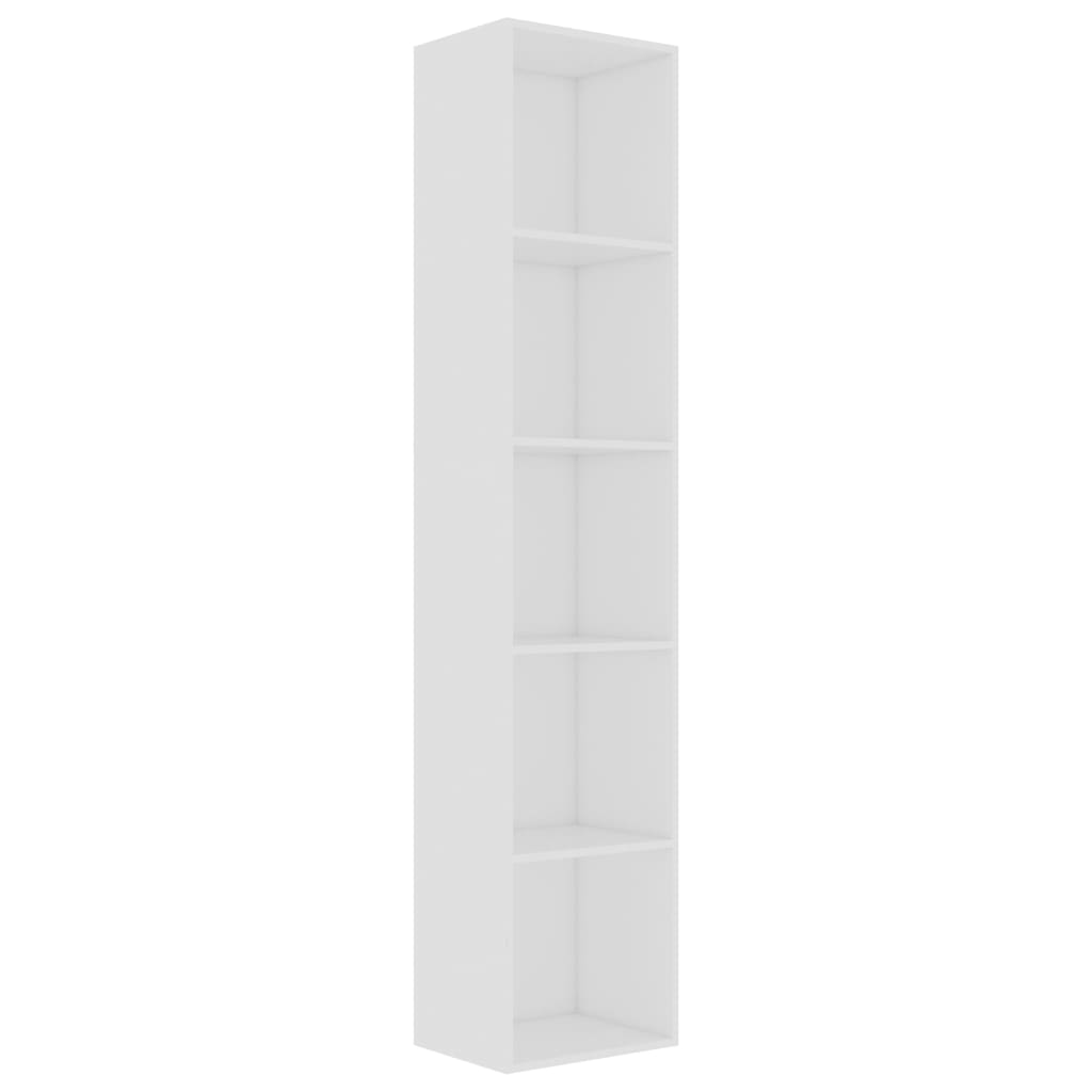 Bibliotecă, alb, 40x30x189 cm, lemn prelucrat