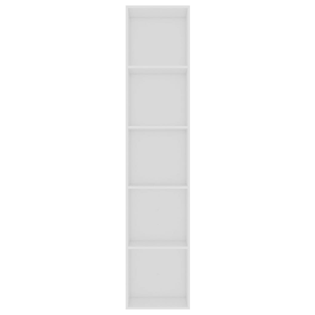 Bibliotecă, alb, 40x30x189 cm, lemn prelucrat