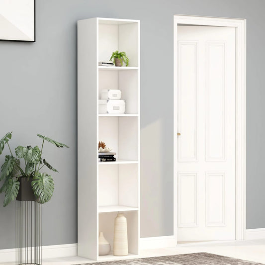 Bibliotecă, alb, 40x30x189 cm, lemn prelucrat