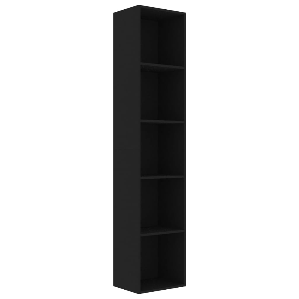 Bookcase, black, 40x30x189 cm, chipboard