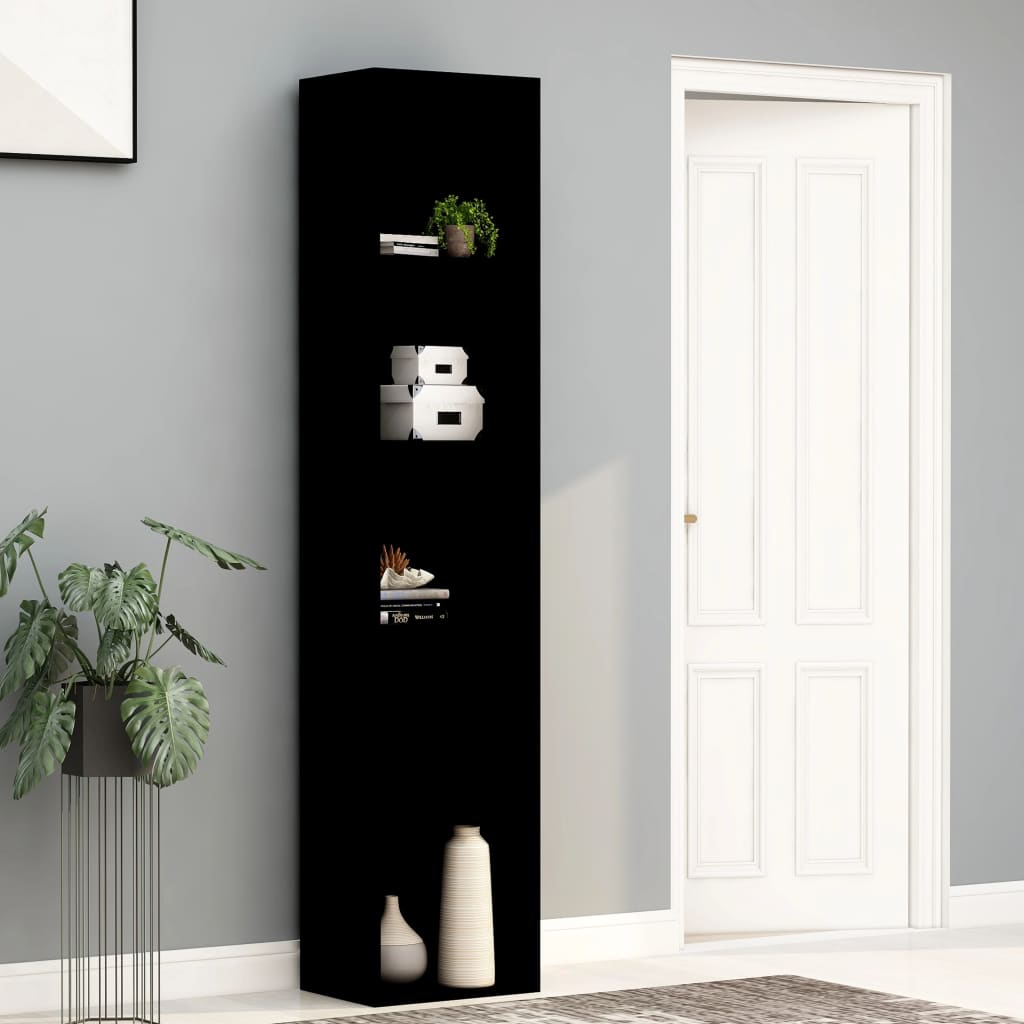 Bookcase, black, 40x30x189 cm, chipboard