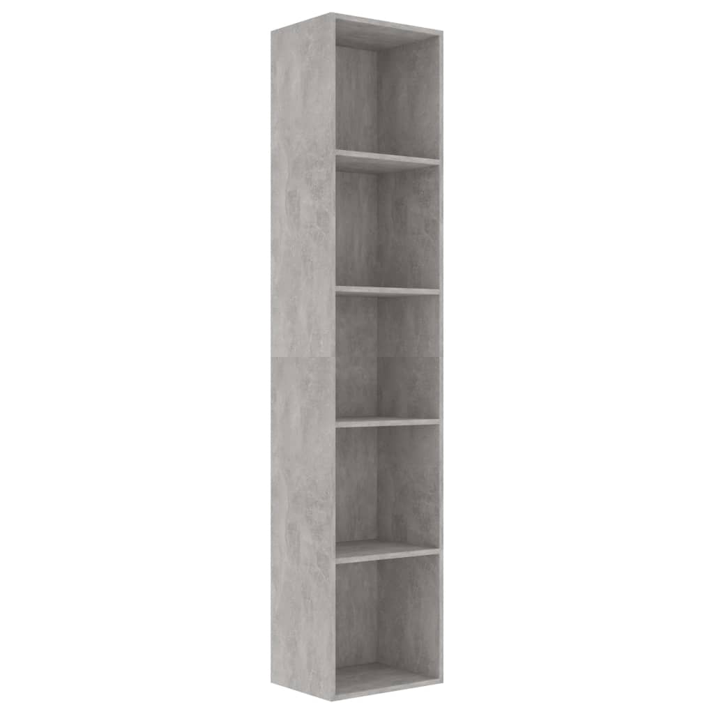 Bibliotecă, gri beton, 40x30x189 cm, lemn prelucrat