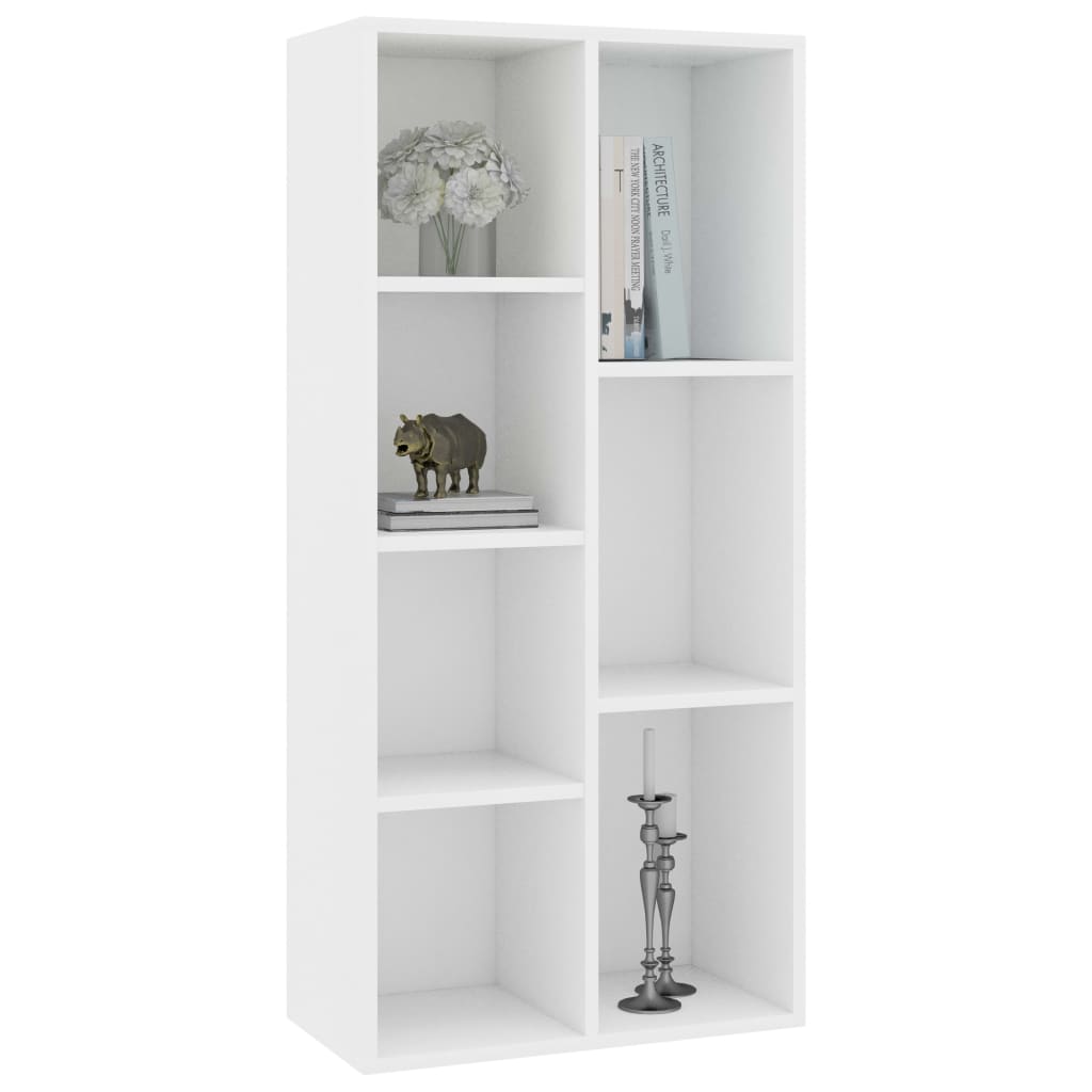 Bibliotecă, alb, 50x25x106 cm, lemn prelucrat