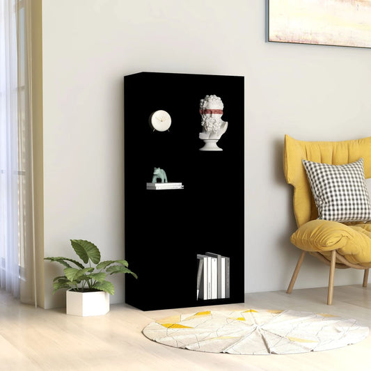 Bibliotecă, negru, 50x25x106 cm, lemn prelucrat
