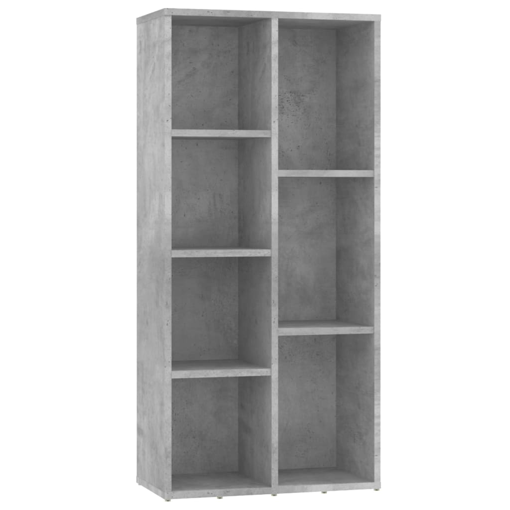 Bibliotecă, gri beton, 50 x 25 x 106 cm, lemn prelucrat