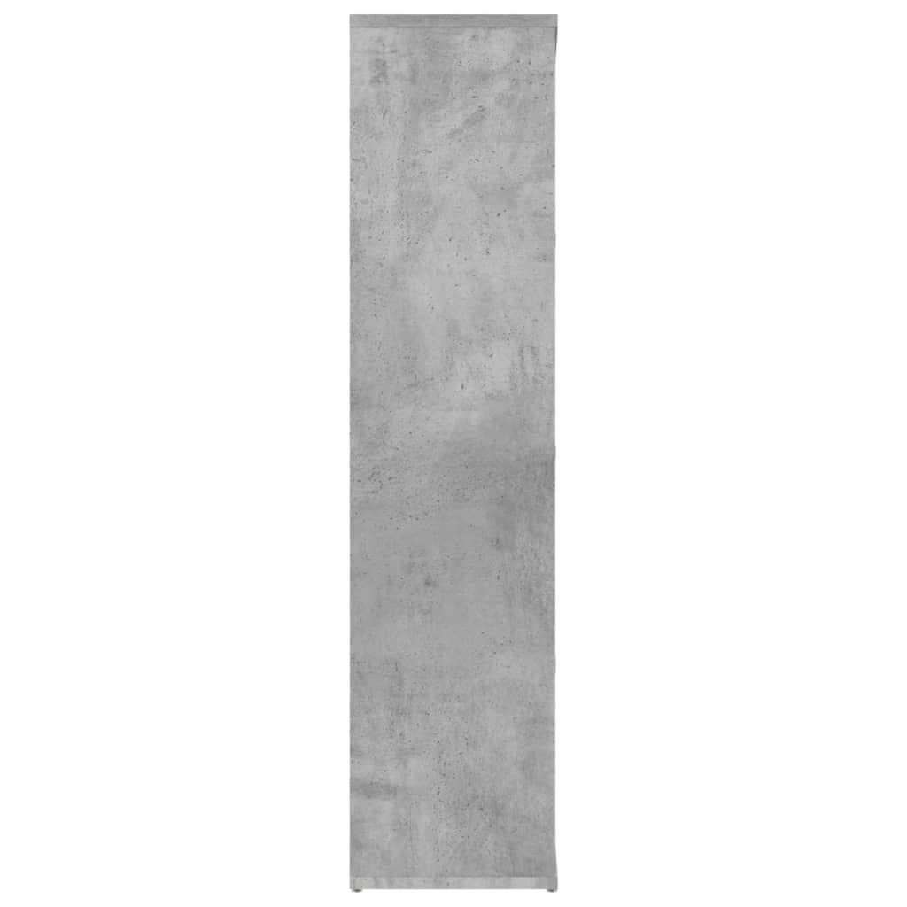 Bibliotecă, gri beton, 50 x 25 x 106 cm, lemn prelucrat