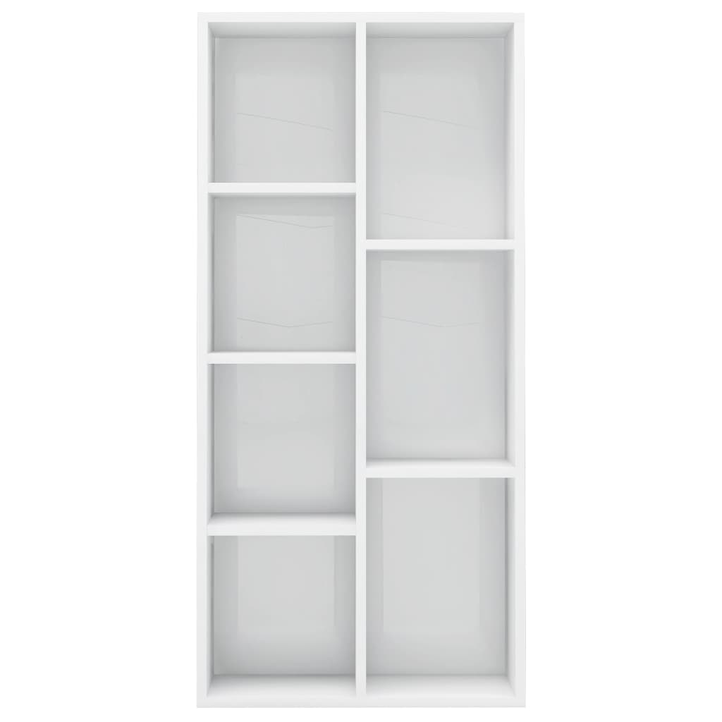 Bibliotecă, alb extralucios, 50 x 25 x 106 cm, lemn prelucrat