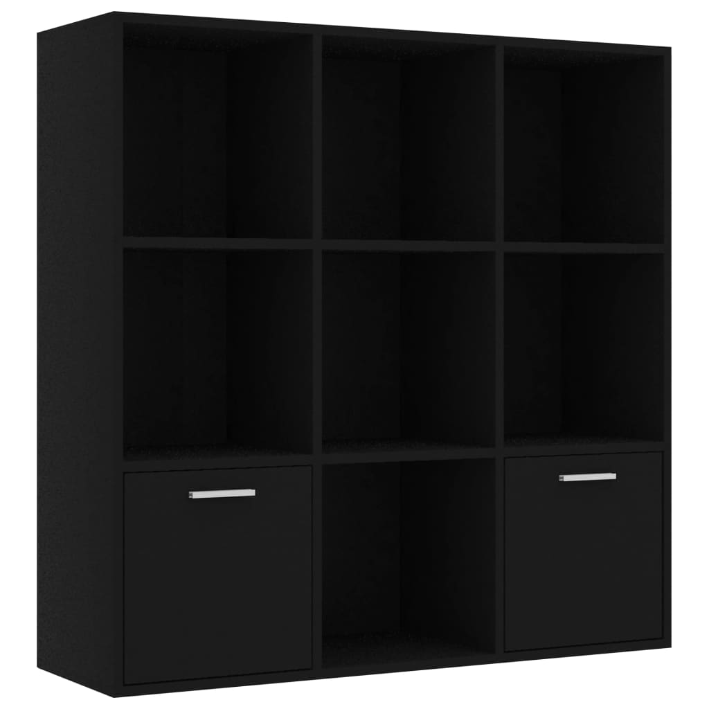 Bibliotecă, negru, 98 x 30 x 98 cm, lemn prelucrat