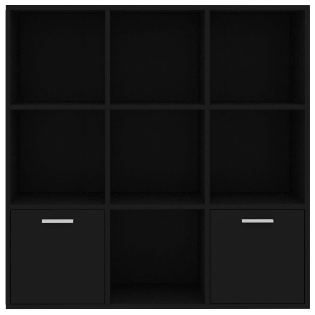 Bibliotecă, negru, 98 x 30 x 98 cm, lemn prelucrat