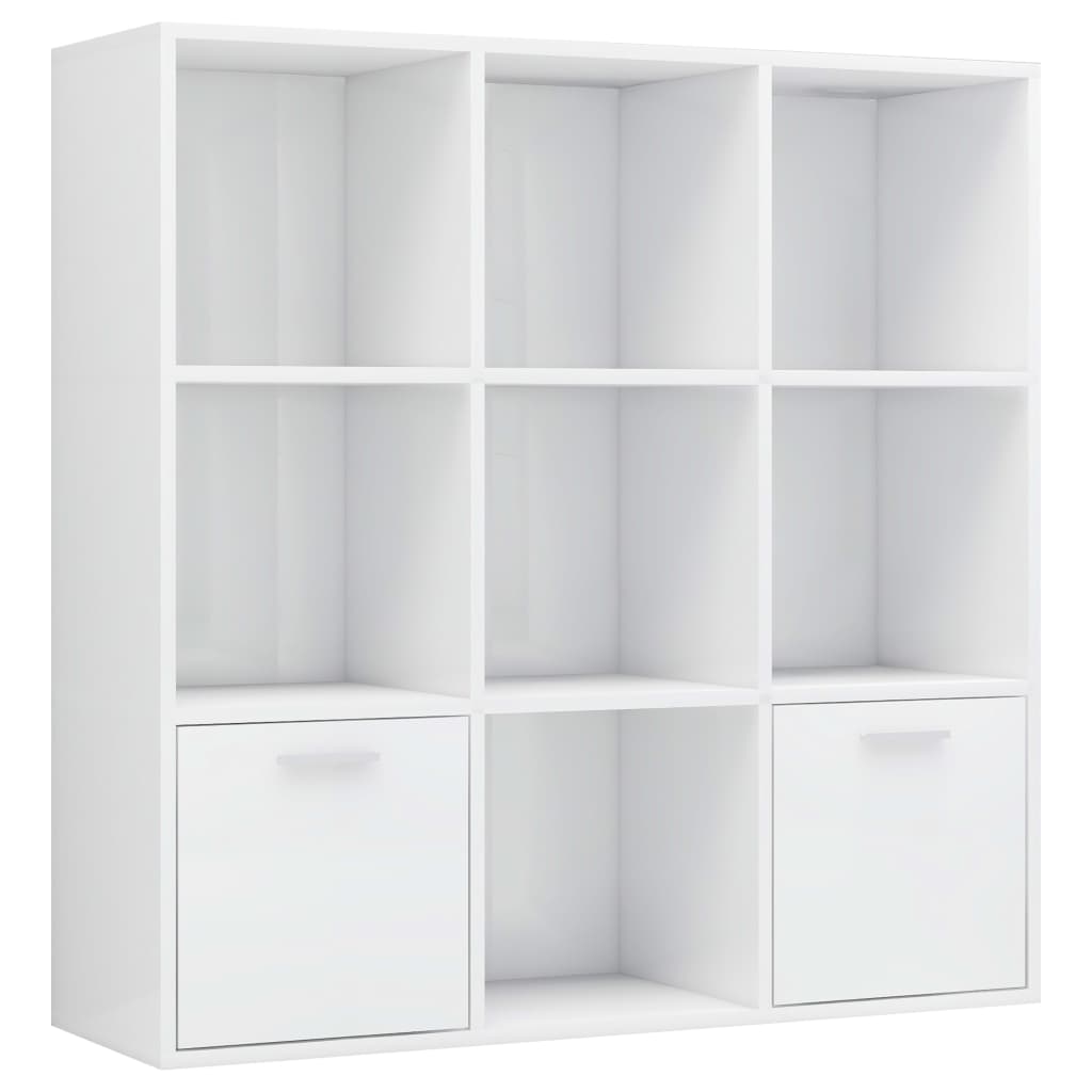 Bibliotecă, alb extralucios, 98 x 30 x 98 cm, lemn prelucrat