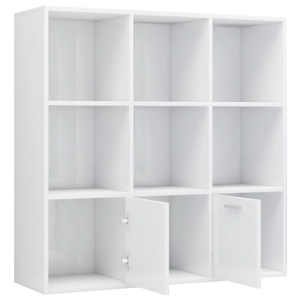 Bibliotecă, alb extralucios, 98 x 30 x 98 cm, lemn prelucrat
