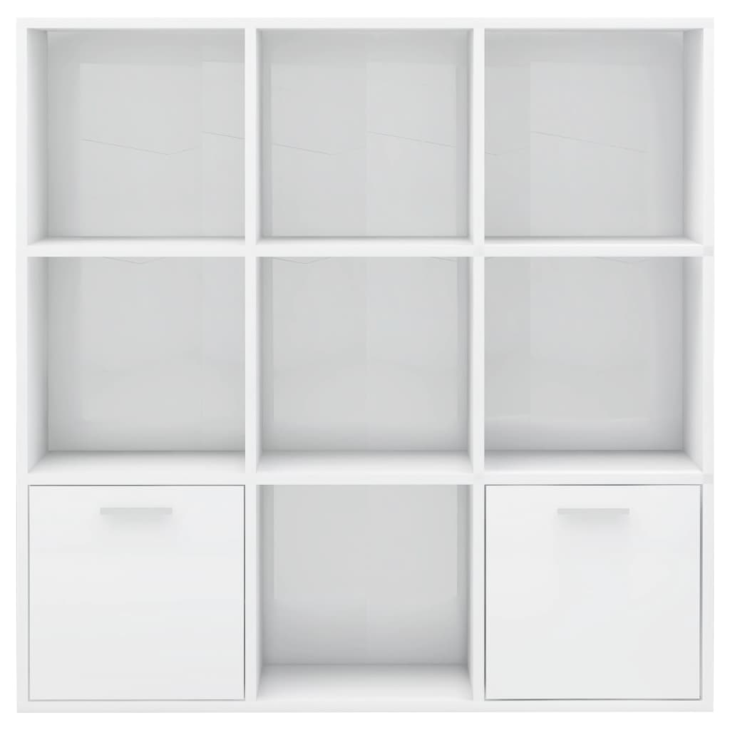 Bibliotecă, alb extralucios, 98 x 30 x 98 cm, lemn prelucrat