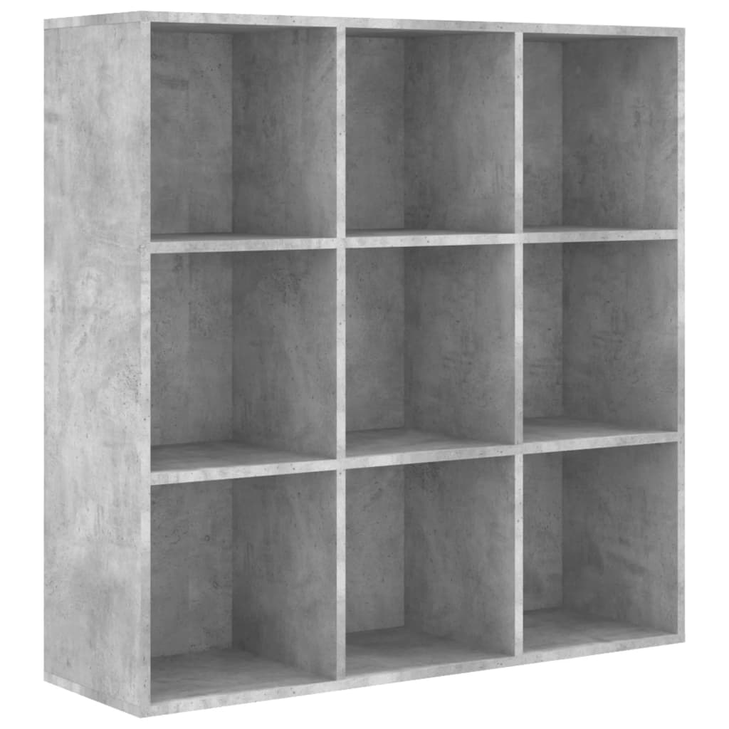 Bibliotecă, gri beton, 98x29x97,5 cm, lemn prelucrat