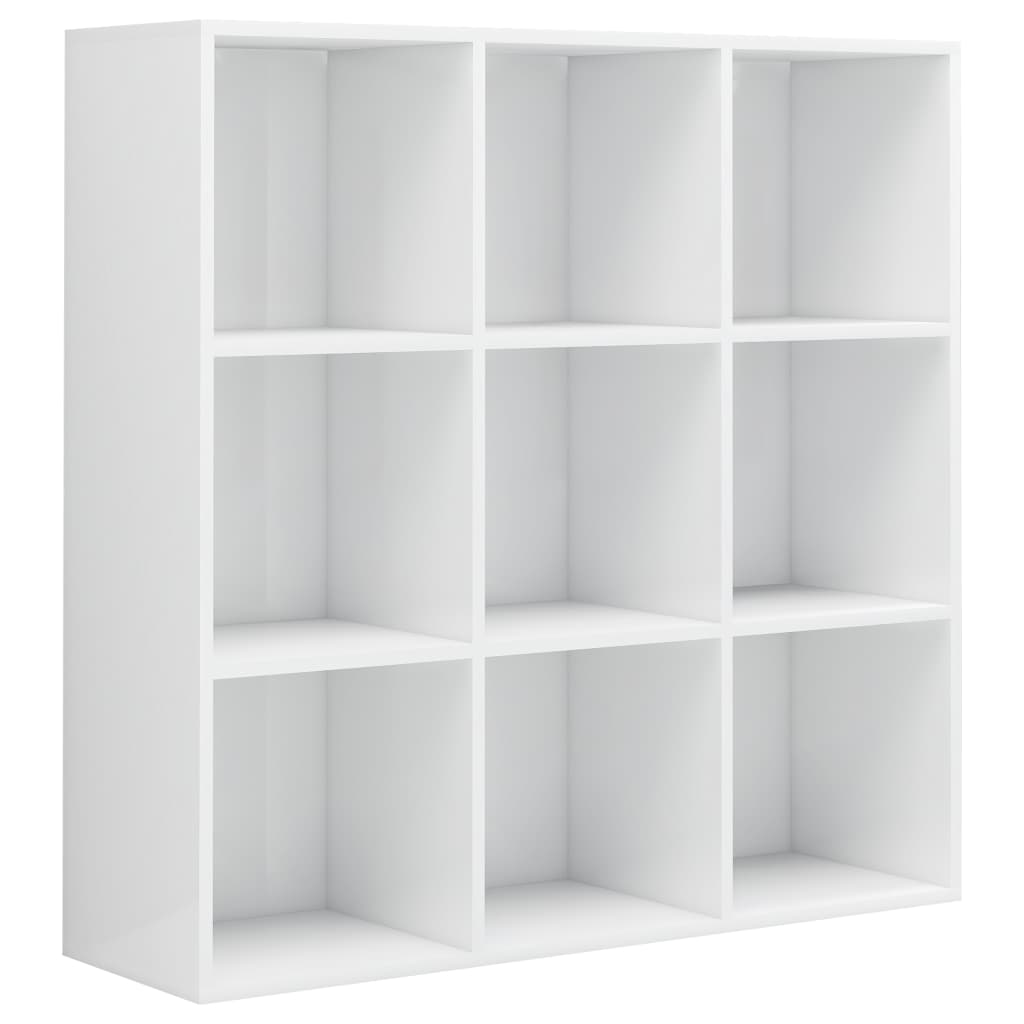 Bibliotecă, alb extralucios, 98x29x97,5 cm, lemn prelucrat