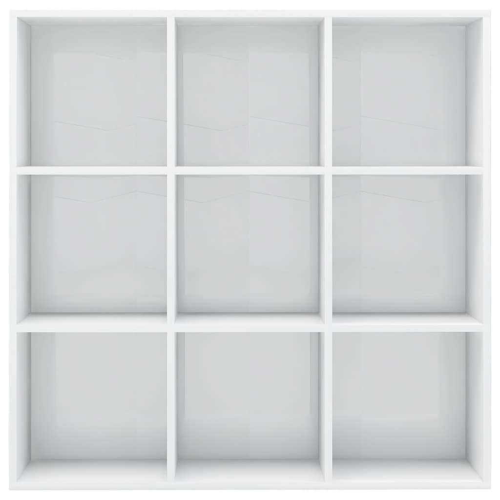 Bibliotecă, alb extralucios, 98x29x97,5 cm, lemn prelucrat