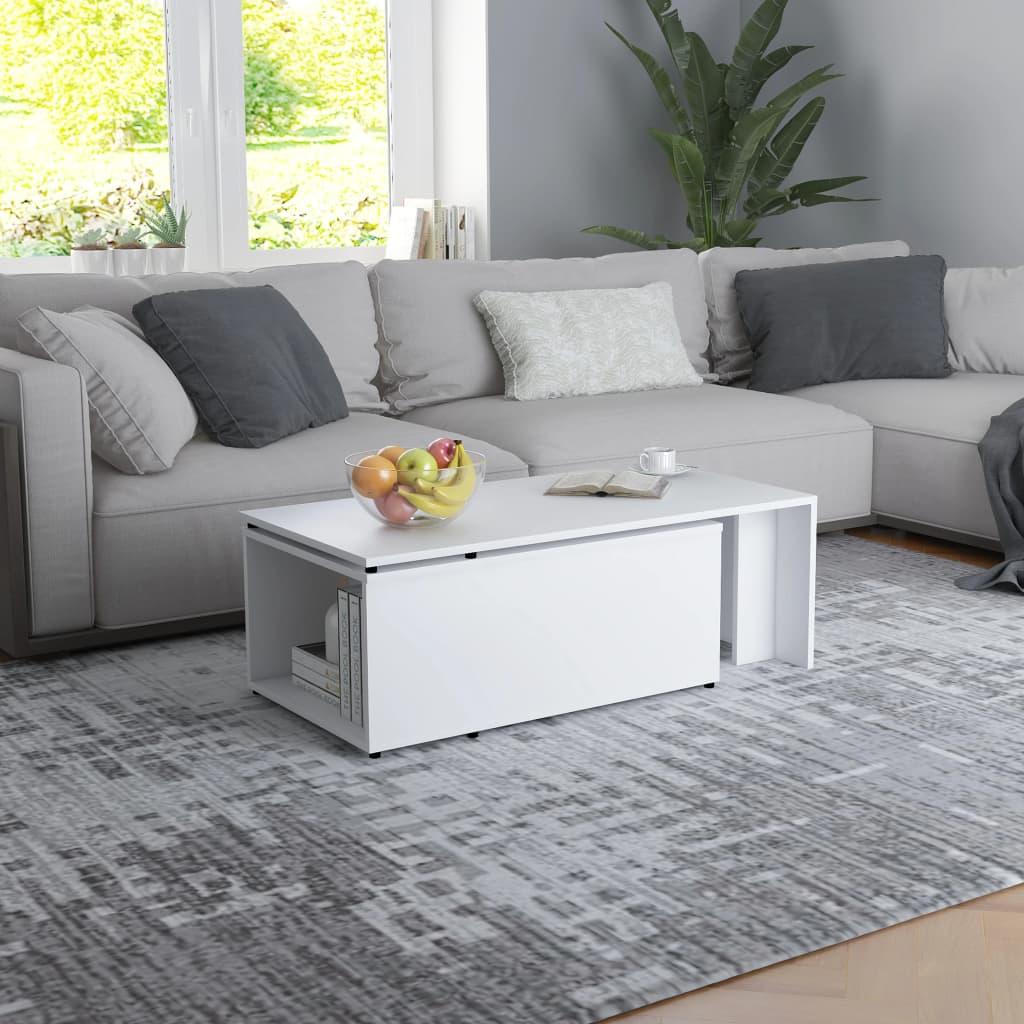 Coffee table, white, 150 x 50 x 35 cm, chipboard