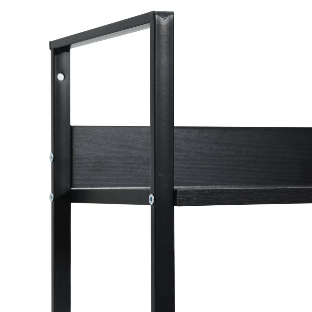 Bookcase 3 shelves, black, 60x27.6x90.5 cm, processed wood