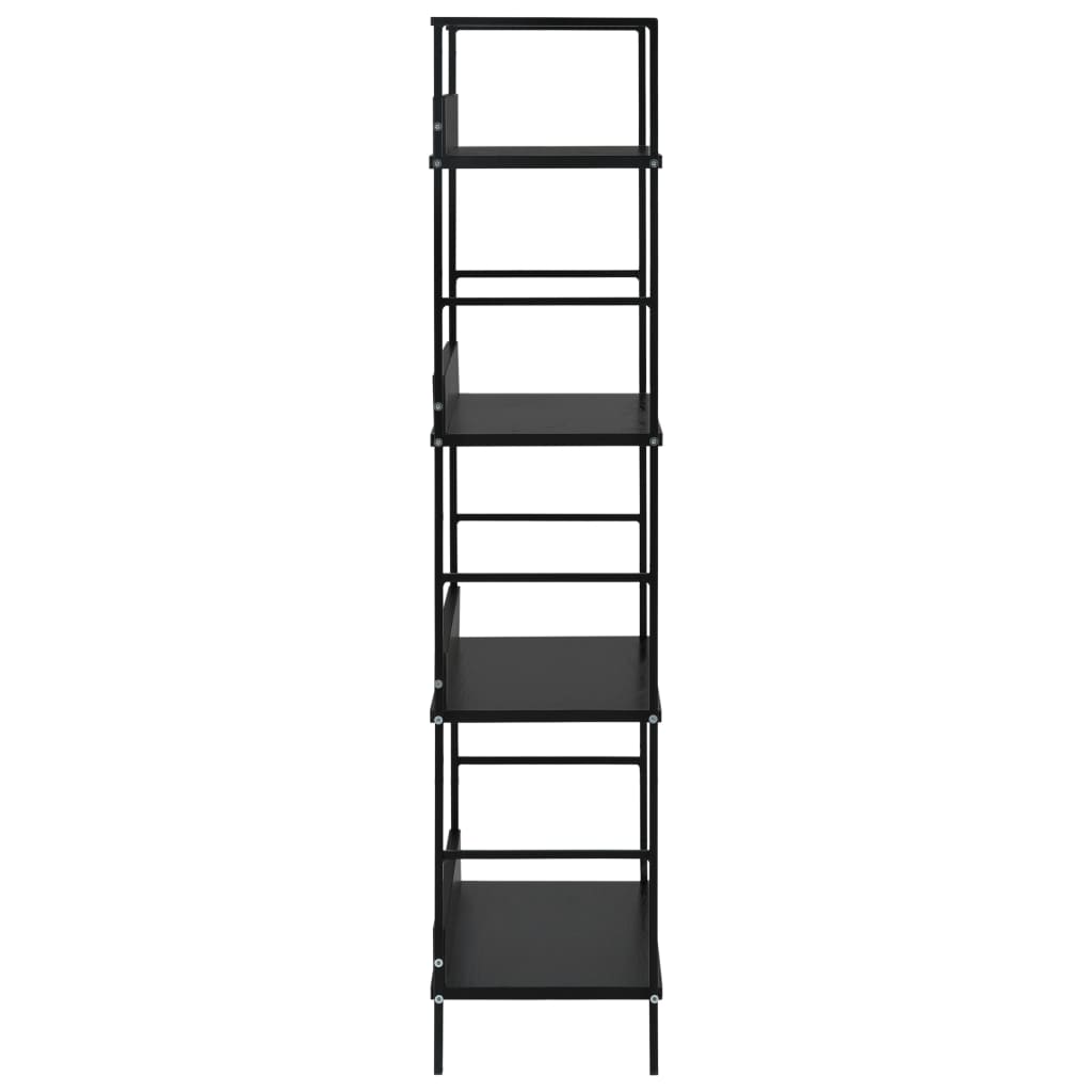 Etajeră cărți 4 rafturi, negru, 60x27,6x124,5 cm lemn prelucrat