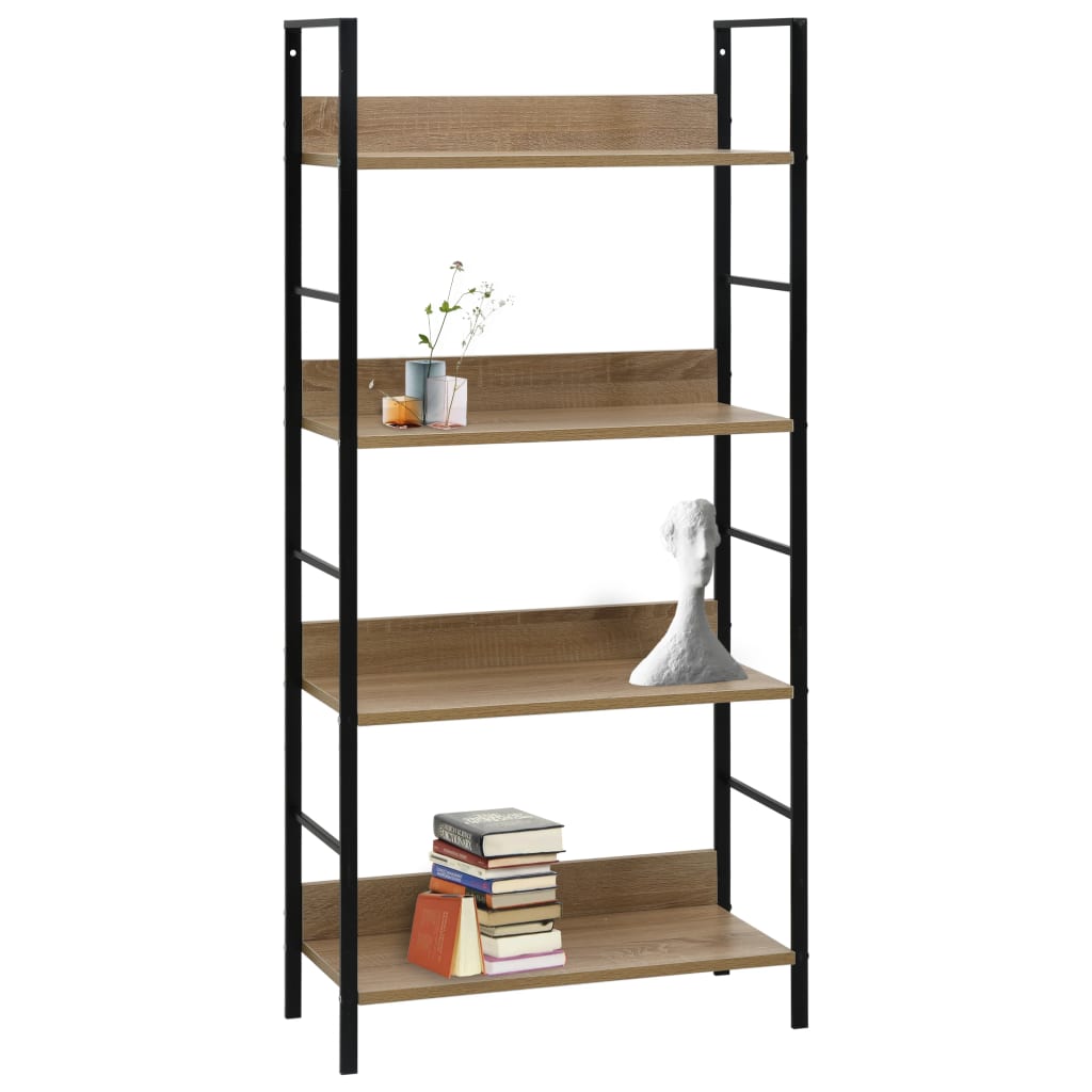 Bookcase 3 shelves, oak, 60x27.6x124.5 cm processed wood