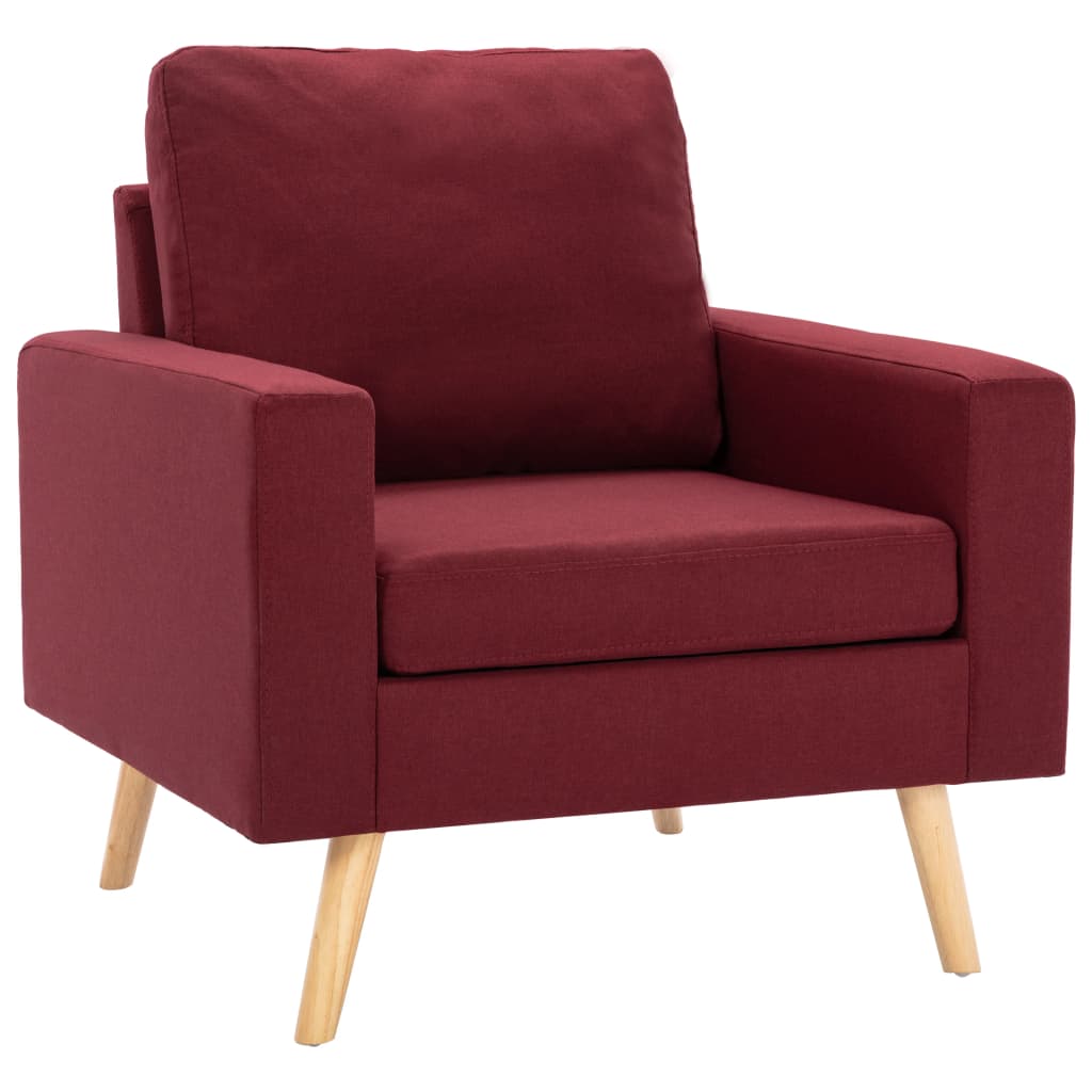 Armchair, wine red, fabric