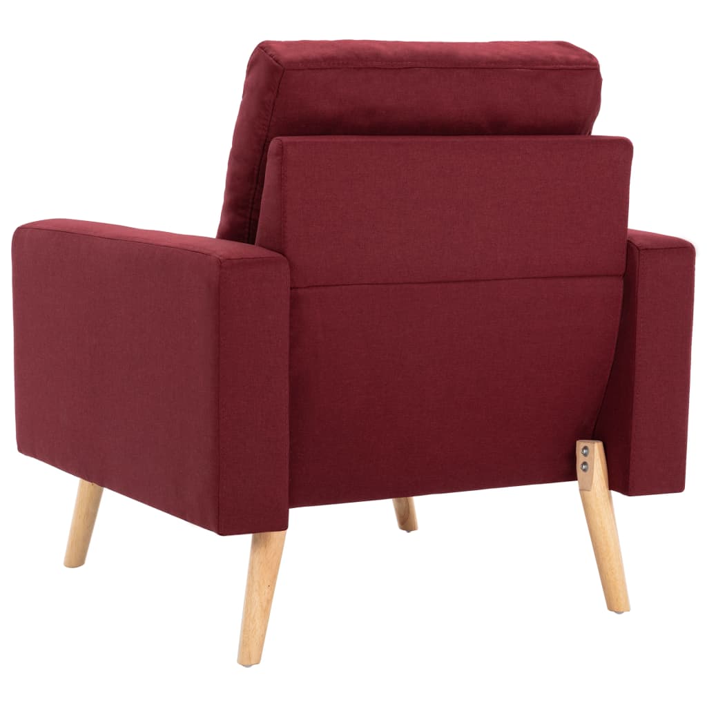Armchair, wine red, fabric
