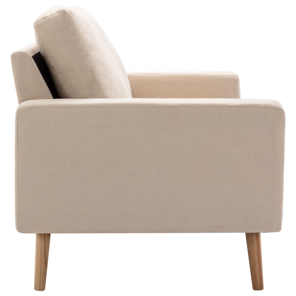 Canapea cu 2 locuri, crem, material textil