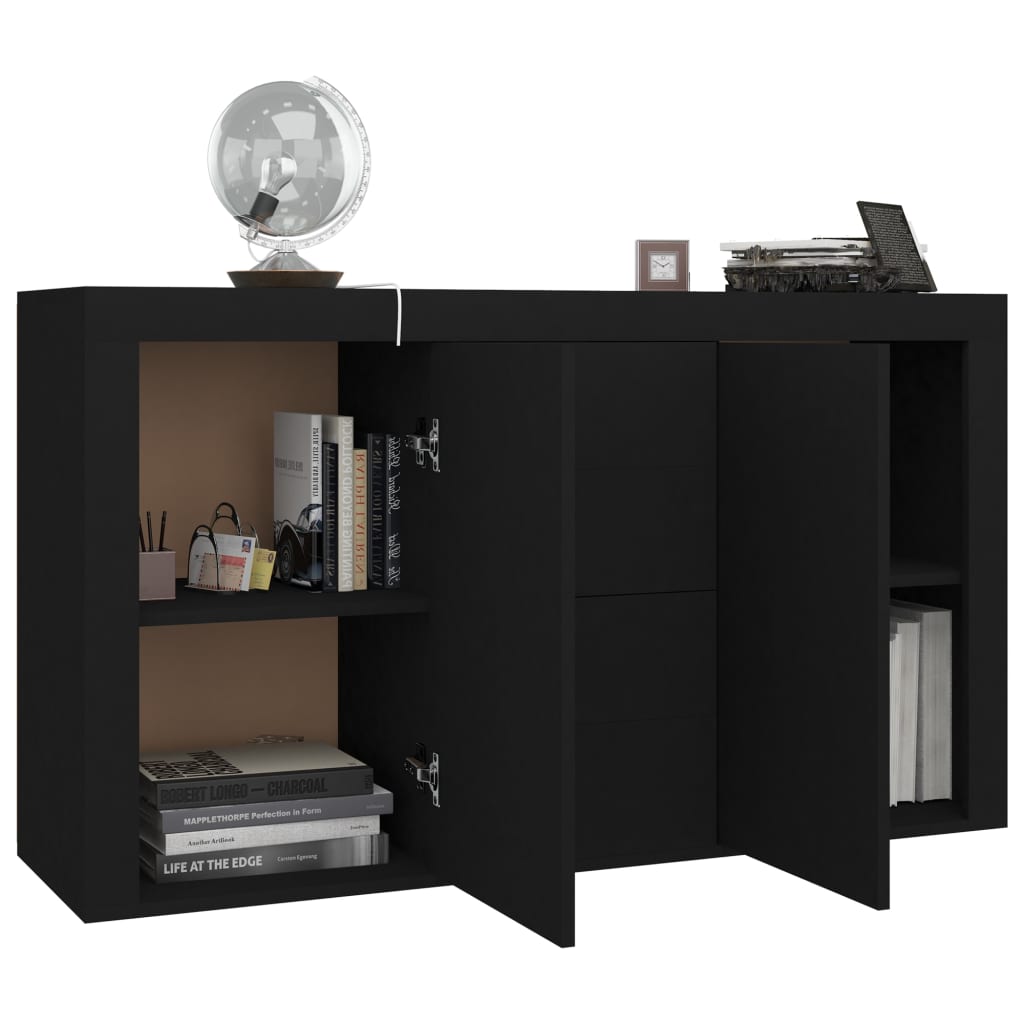 Dulap, negru, 120x36x69 cm, lemn prelucrat