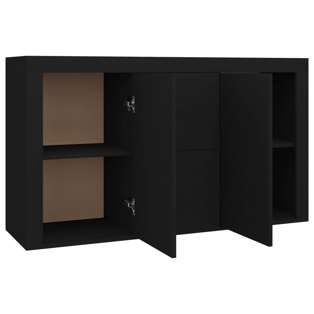 Dulap, negru, 120x36x69 cm, lemn prelucrat