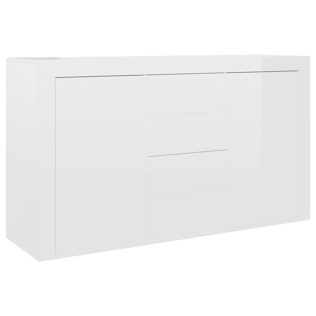 Sideboard, extra-glossy white, 120 x 36 x 69 cm, chipboard