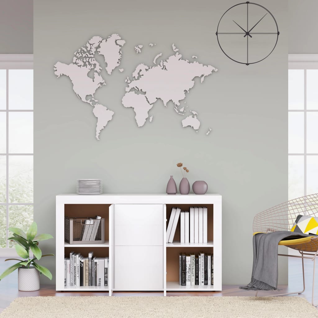 Sideboard, extra-glossy white, 120 x 36 x 69 cm, chipboard