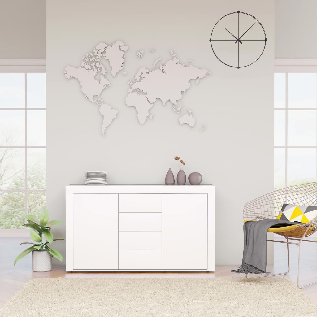 Sideboard, extra-glossy white, 120 x 36 x 69 cm, chipboard