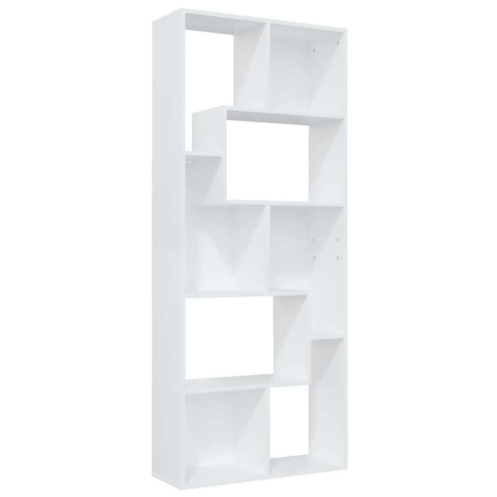 Bibliotecă, alb, 67x24x161 cm, lemn prelucrat
