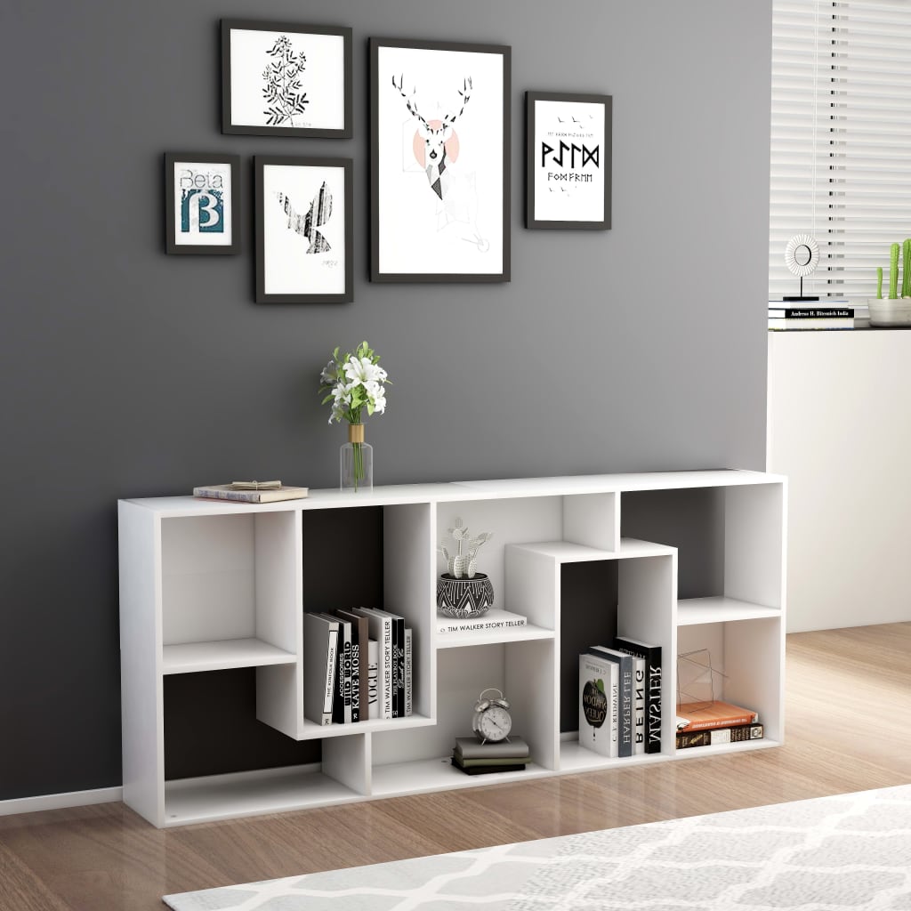 Bibliotecă, alb, 67x24x161 cm, lemn prelucrat