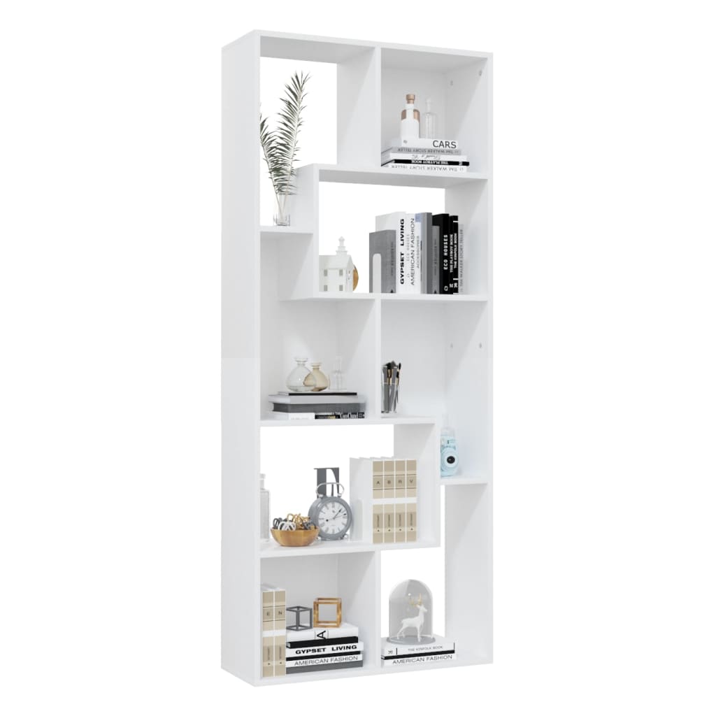 Bibliotecă, alb, 67x24x161 cm, lemn prelucrat