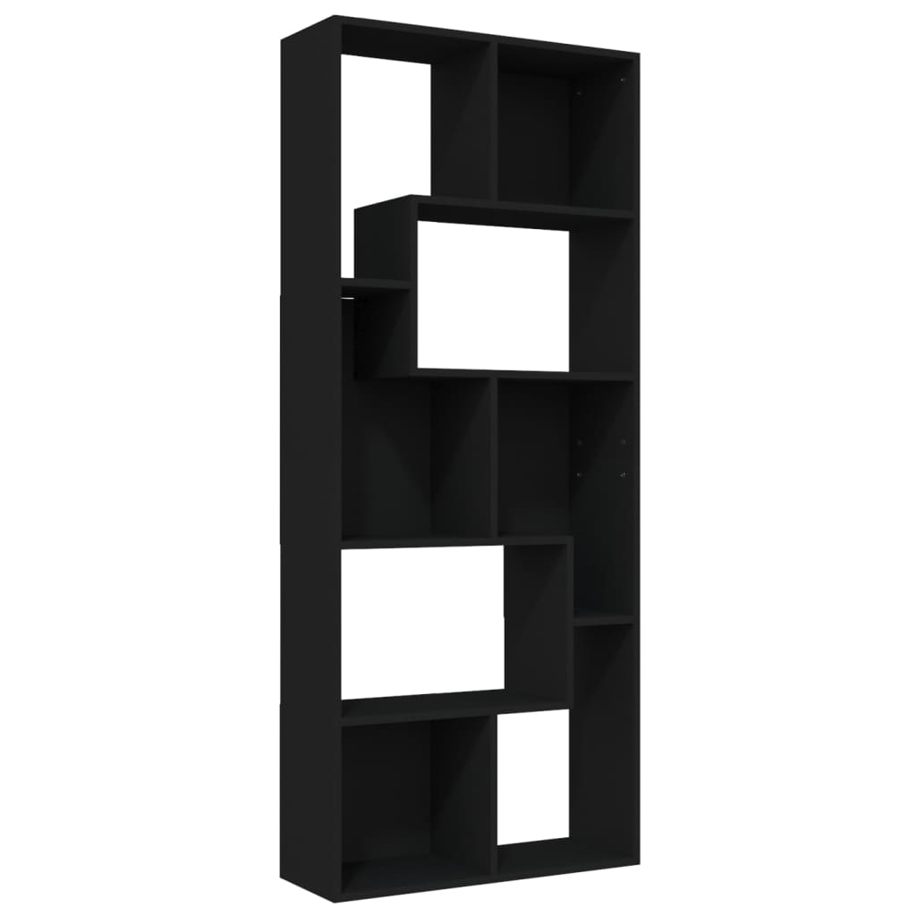 Bibliotecă, negru, 67 x 24 x 161 cm, lemn prelucrat