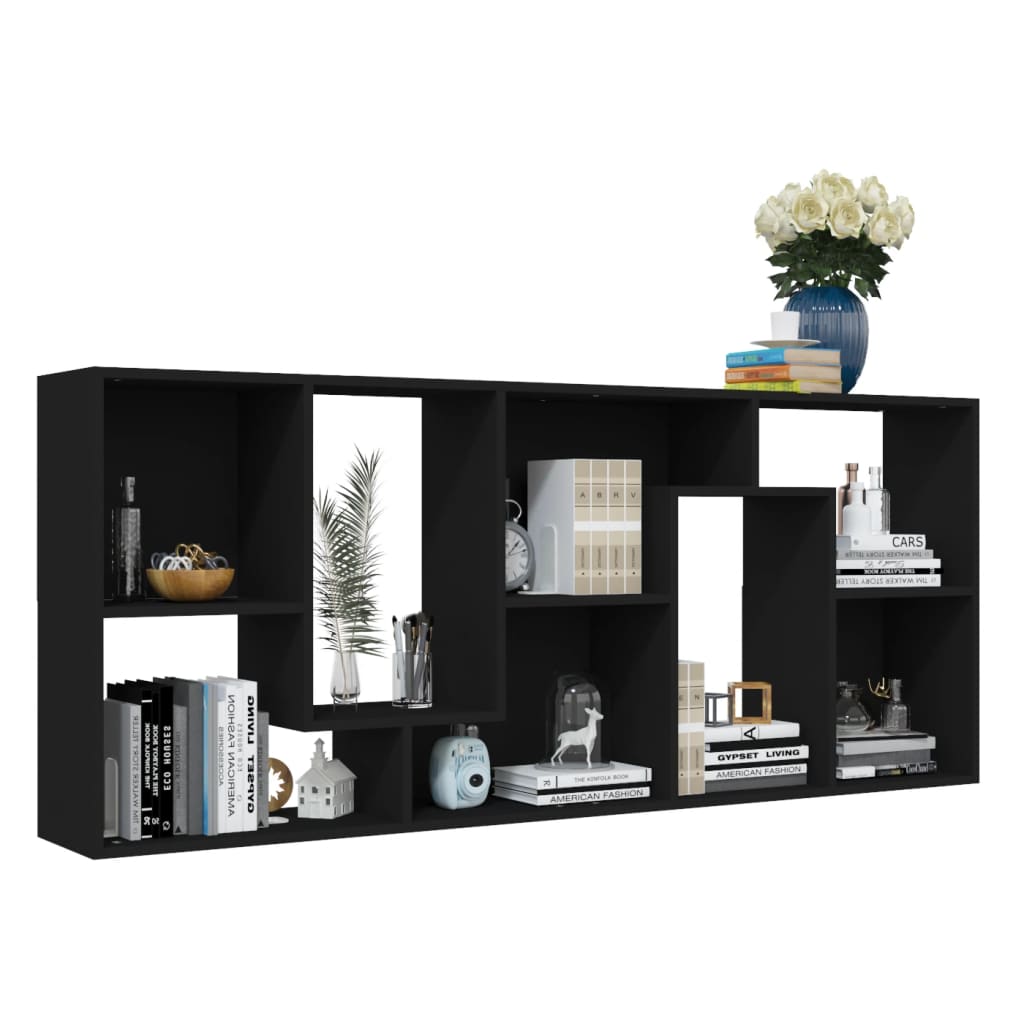 Bibliotecă, negru, 67 x 24 x 161 cm, lemn prelucrat