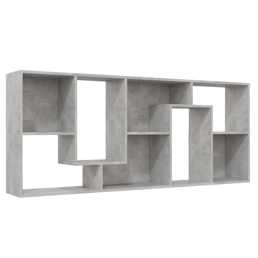 Bibliotecă, gri beton, 67x24x161 cm, lemn prelucrat