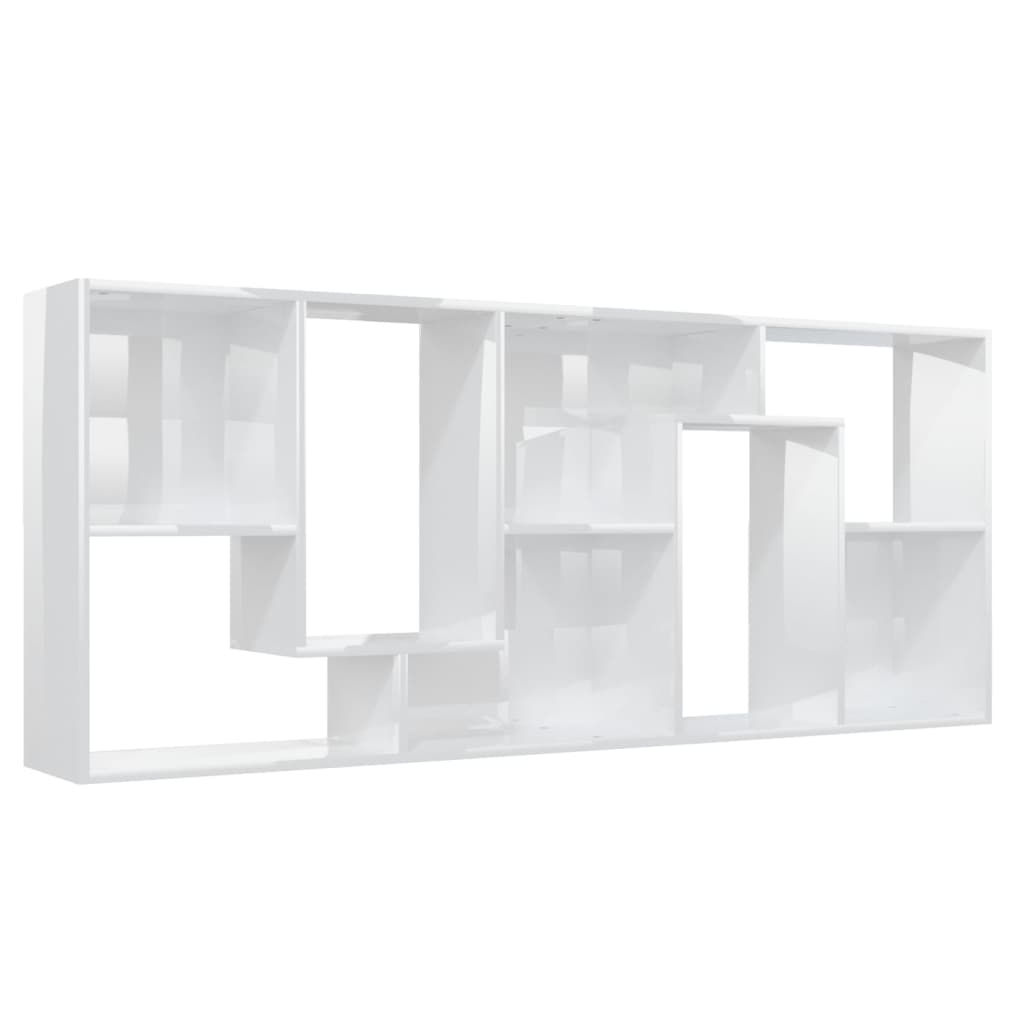 Bibliotecă, alb extralucios, 67 x 24 x 161 cm, lemn prelucrat