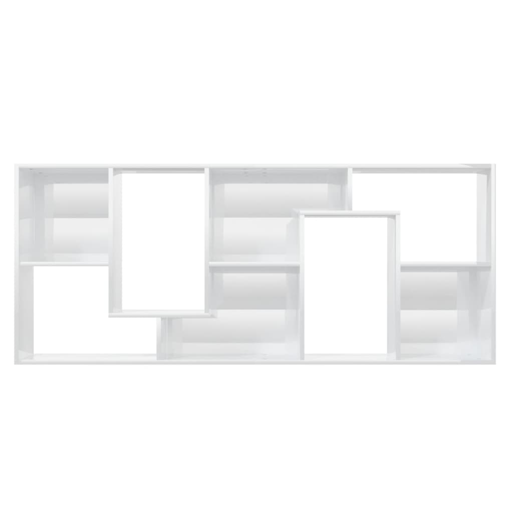Bibliotecă, alb extralucios, 67 x 24 x 161 cm, lemn prelucrat