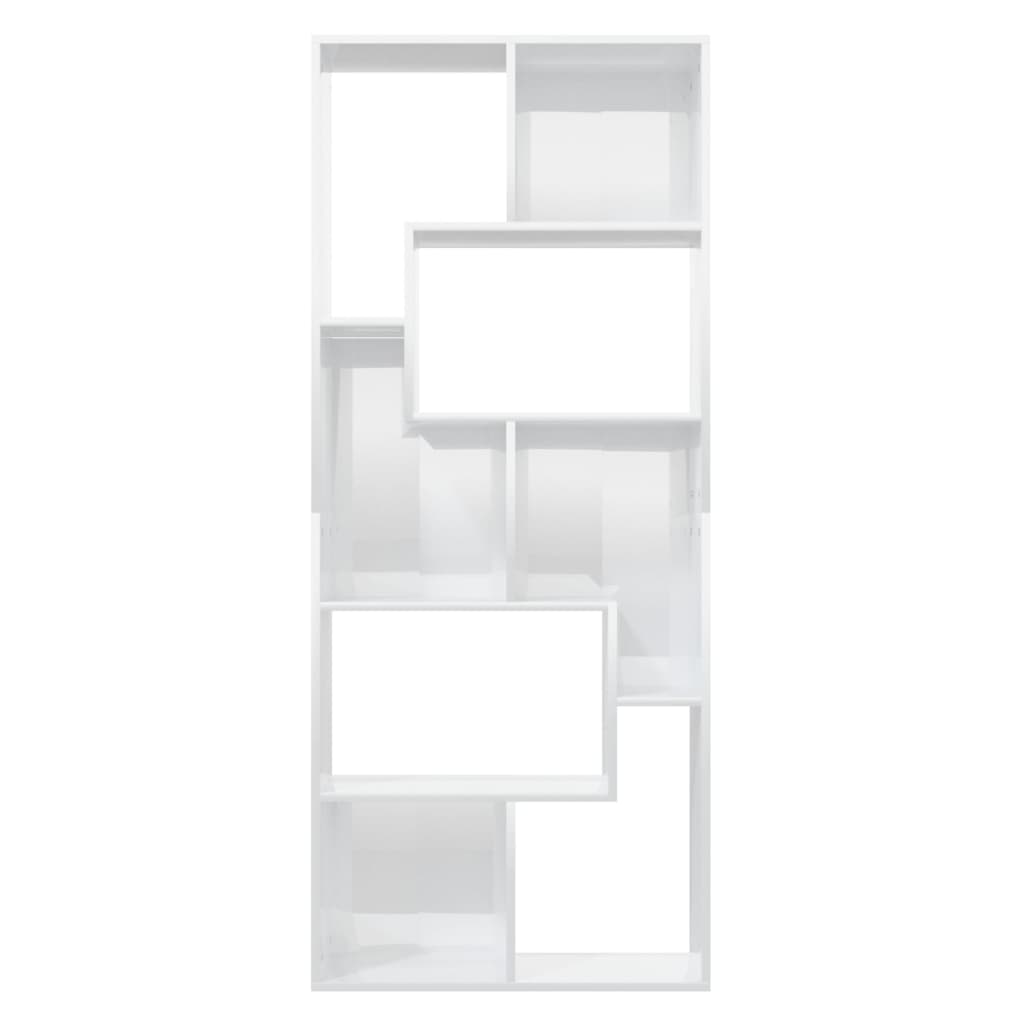 Bibliotecă, alb extralucios, 67 x 24 x 161 cm, lemn prelucrat