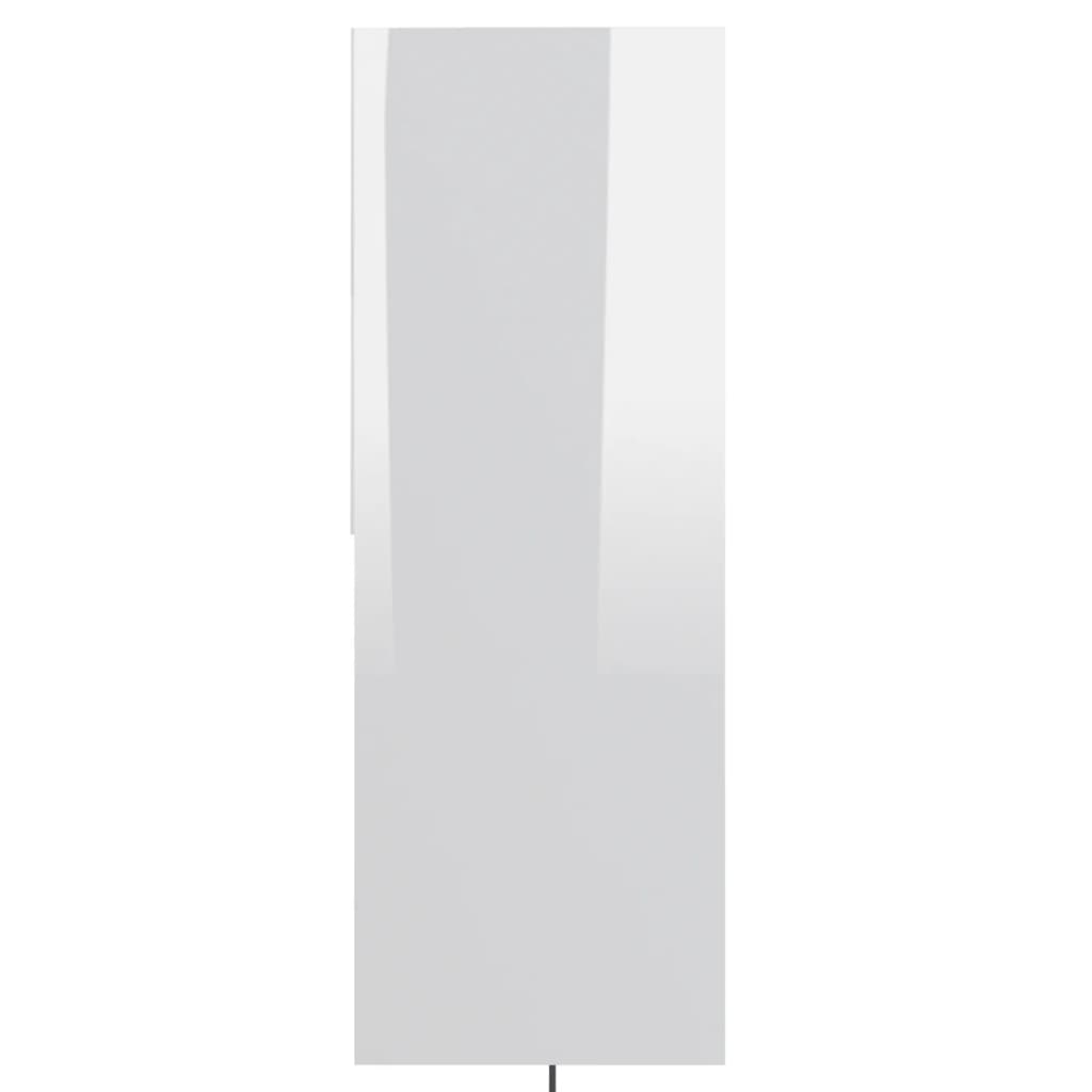 Bibliotecă, alb extralucios, 67 x 24 x 161 cm, lemn prelucrat