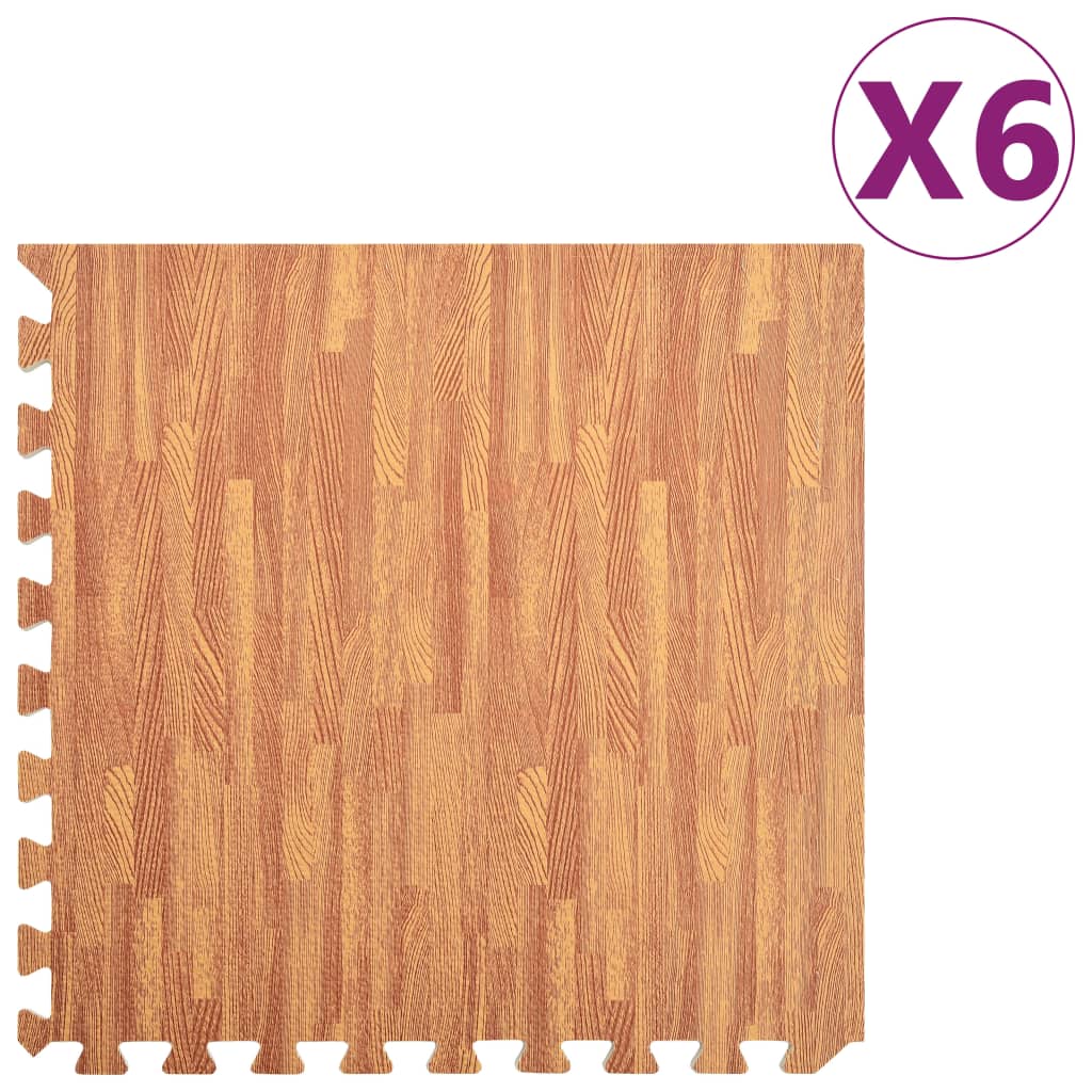 Exercise mats, 6 pcs., wood fiber, 2.16 ㎡, EVA foam