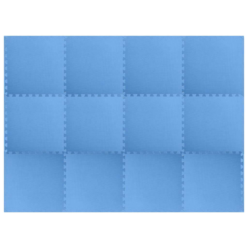 Exercise mats, 12 pcs., blue, 4.32 m², EVA foam