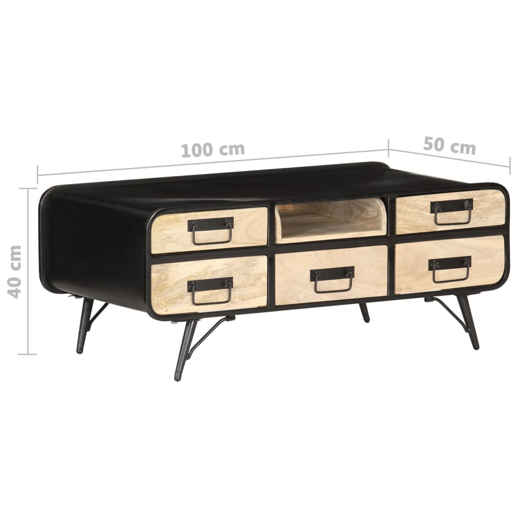 Coffee table, 100 x 50 x 40 cm, solid mango wood