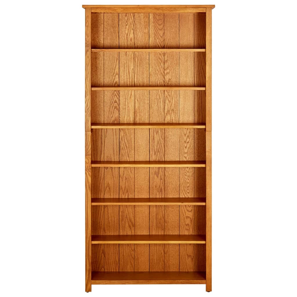 Bibliotecă cu 7 rafturi, 90 x 22,5 x 200 cm, lemn masiv stejar