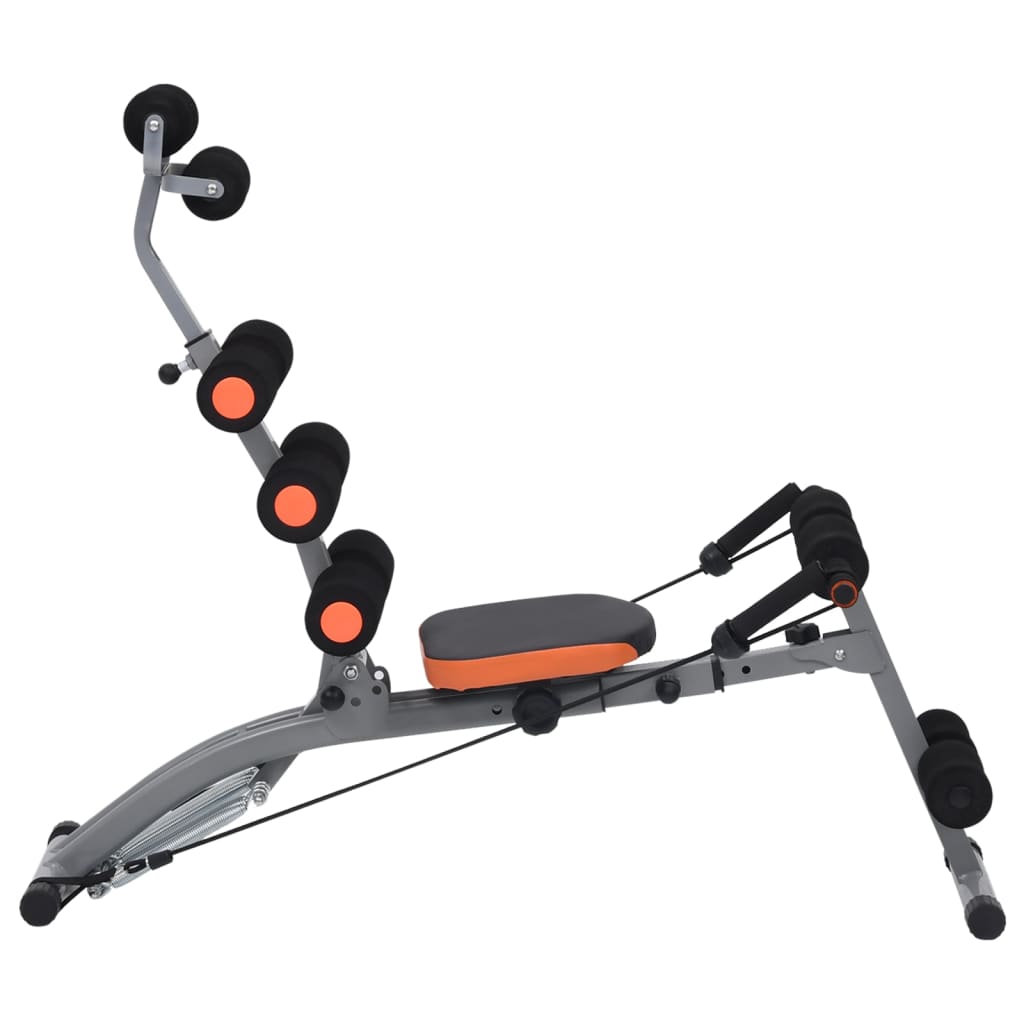 L-shaped abs machine with elastic cords