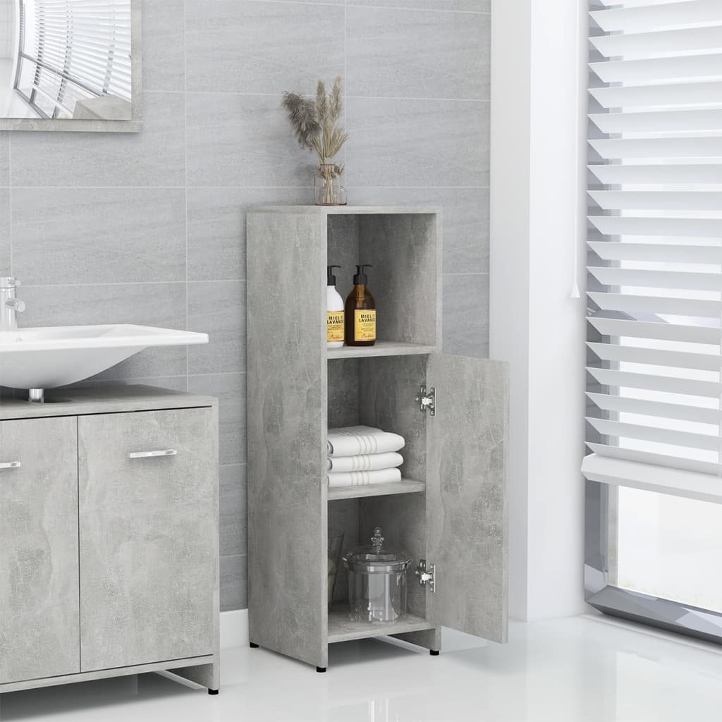 Bathroom cabinet, concrete grey, 30 x 30 x 95 cm, PAL