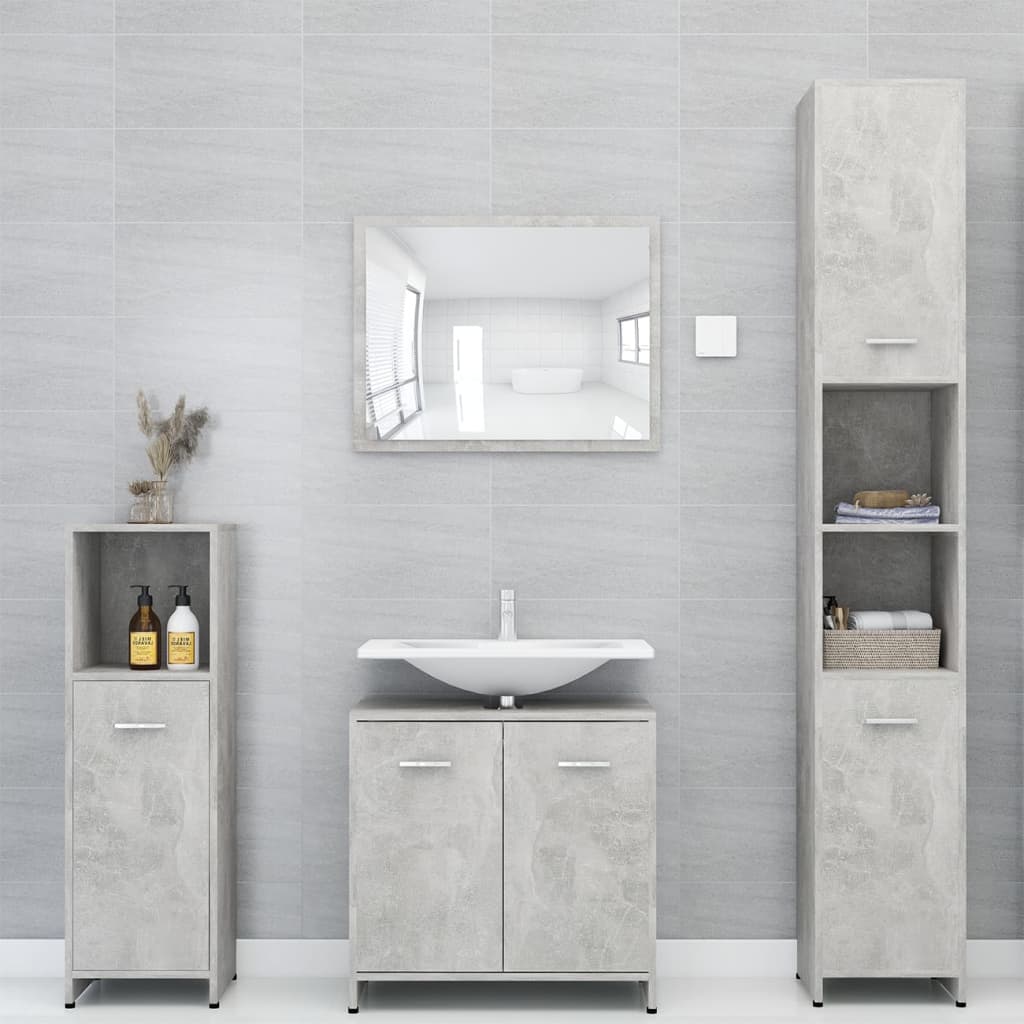 Bathroom cabinet, concrete grey, 30 x 30 x 95 cm, PAL